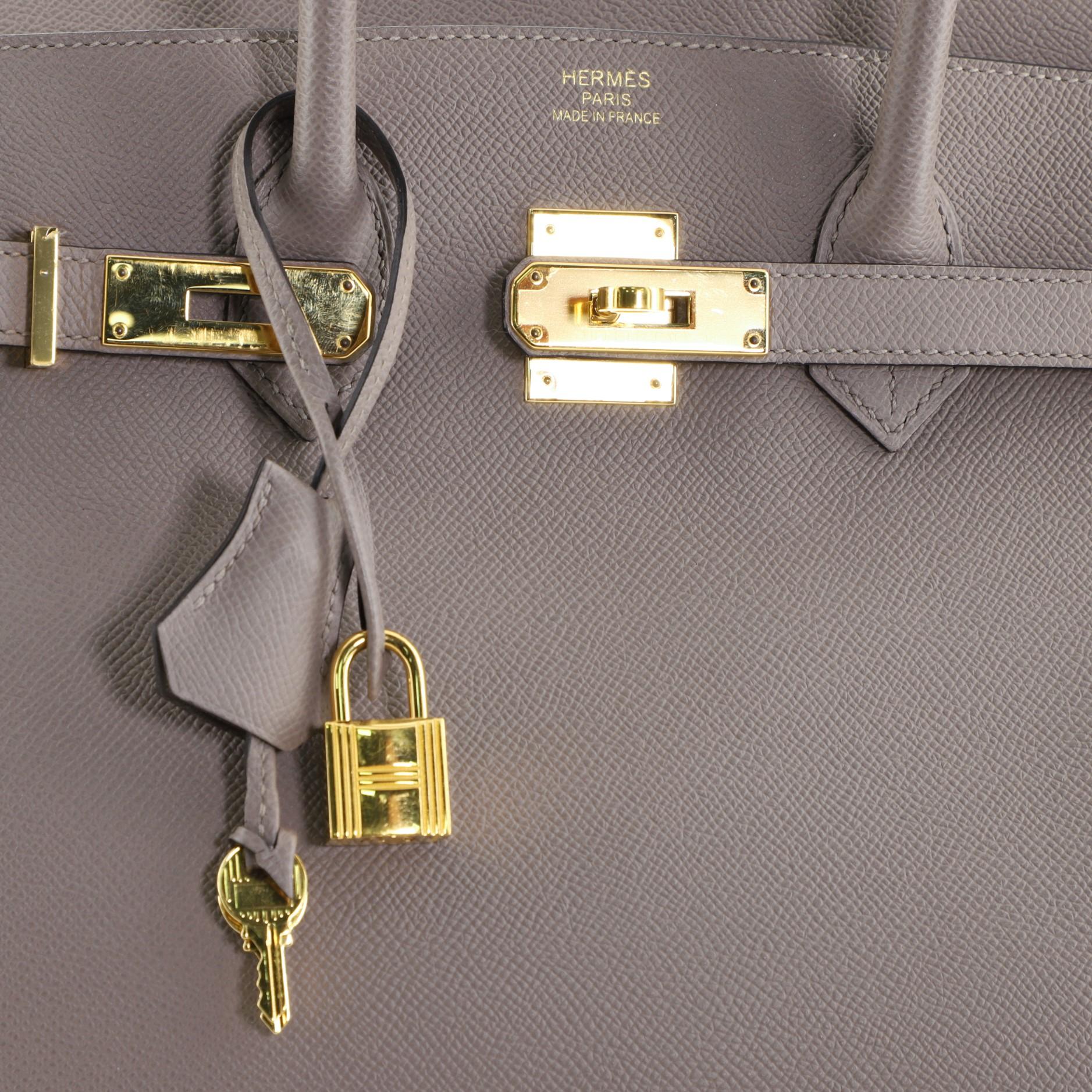Hermes Birkin Handbag Gris Asphalte Epsom with Gold Hardware 35 2