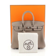 Hermes Birkin Handbag Gris Asphalte Swift with Palladium Hardware 25