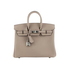 Hermes Birkin Handbag Gris Asphalte Swift with Palladium Hardware 25