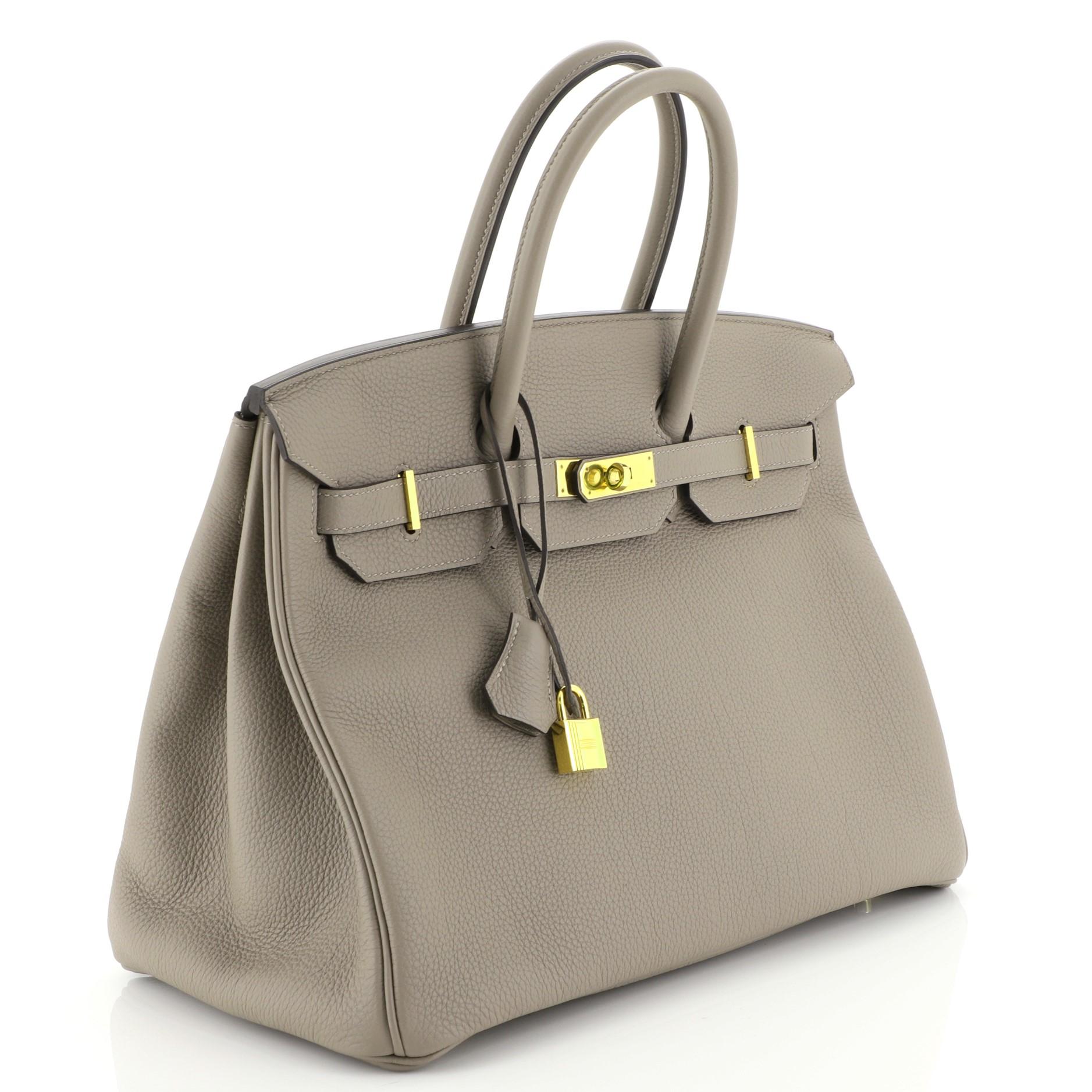 Brown Hermes Birkin Handbag Gris Asphalte Togo With Gold Hardware 35