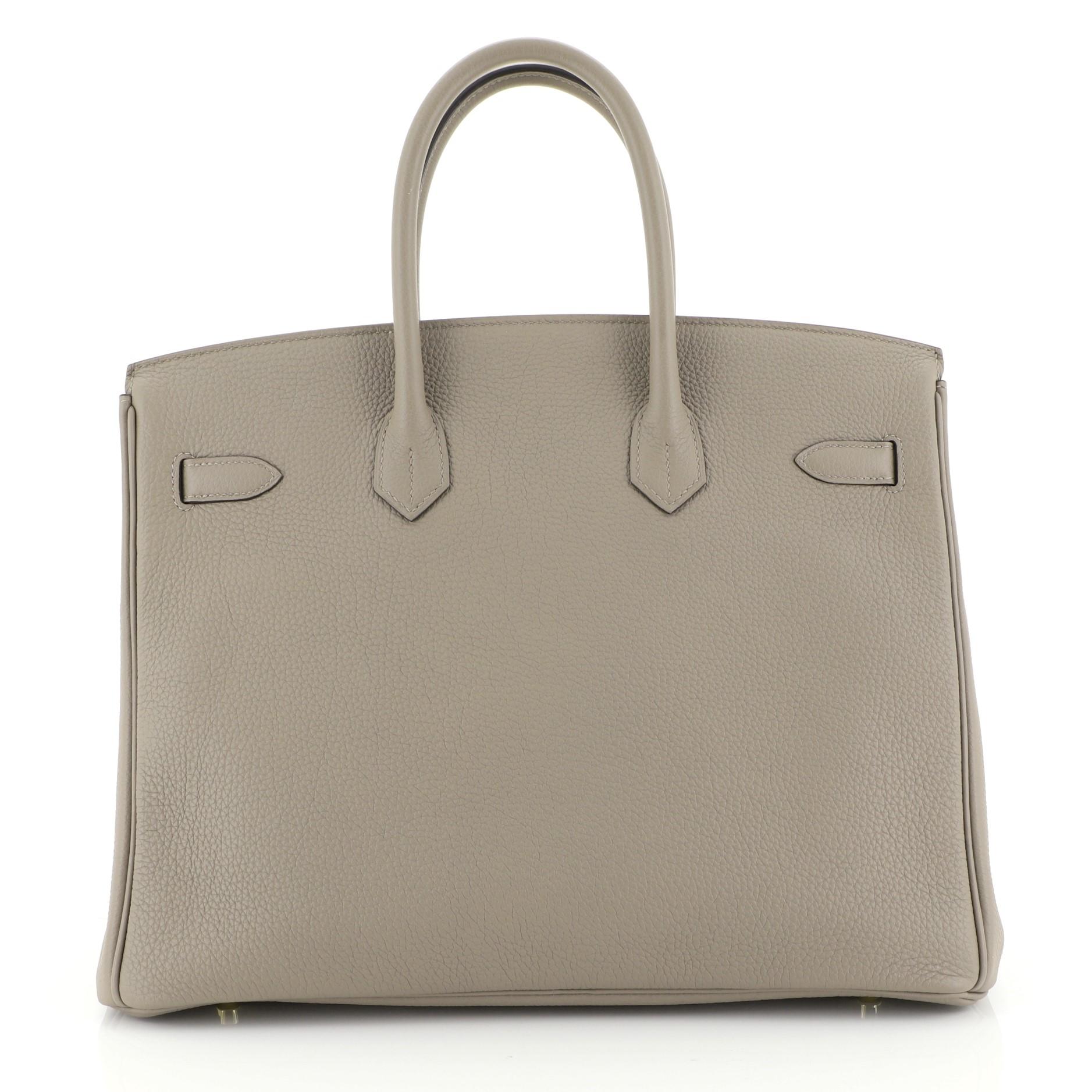 Hermes Birkin Handbag Gris Asphalte Togo With Gold Hardware 35 In Good Condition In NY, NY