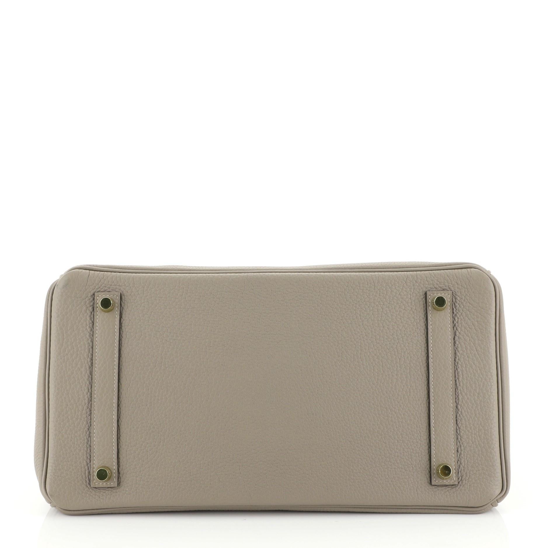 Women's or Men's Hermes Birkin Handbag Gris Asphalte Togo With Gold Hardware 35