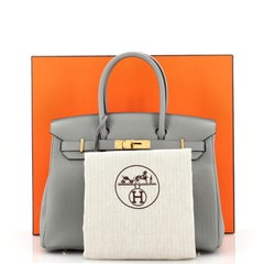 Hermès Birkin Handtasche Gris Mouette Togo mit Goldbeschlägen 30