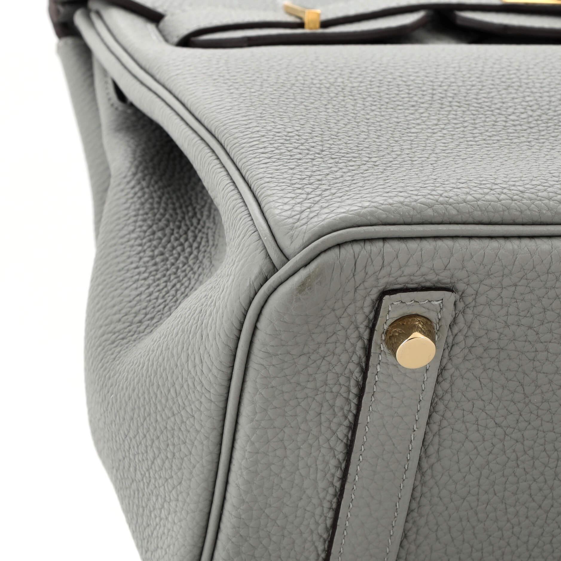Hermes Birkin Handbag Gris Mouette Togo with Gold Hardware 30 4