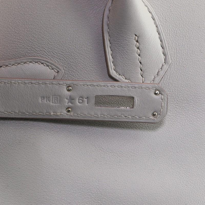 Women's or Men's Hermes Birkin Handbag Gris Perle Swift with Palladium Hardware 30