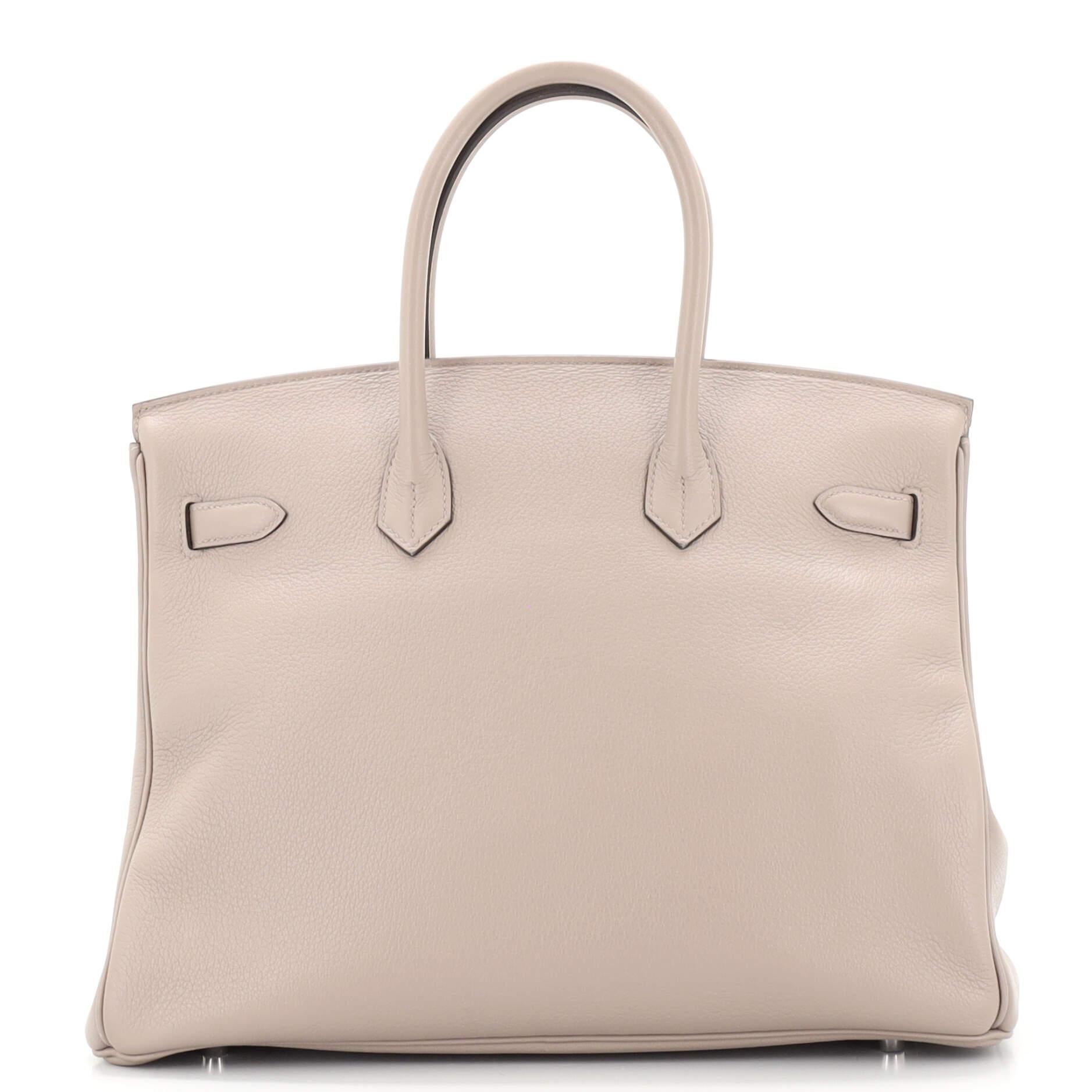 Hermes Birkin Handbag Gris Tourterelle Togo with Palladium Hardware 35 In Good Condition In NY, NY