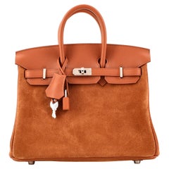 Hermes Birkin Handbag Grizzly - Gold Grizzly and Swift with Palladium Har