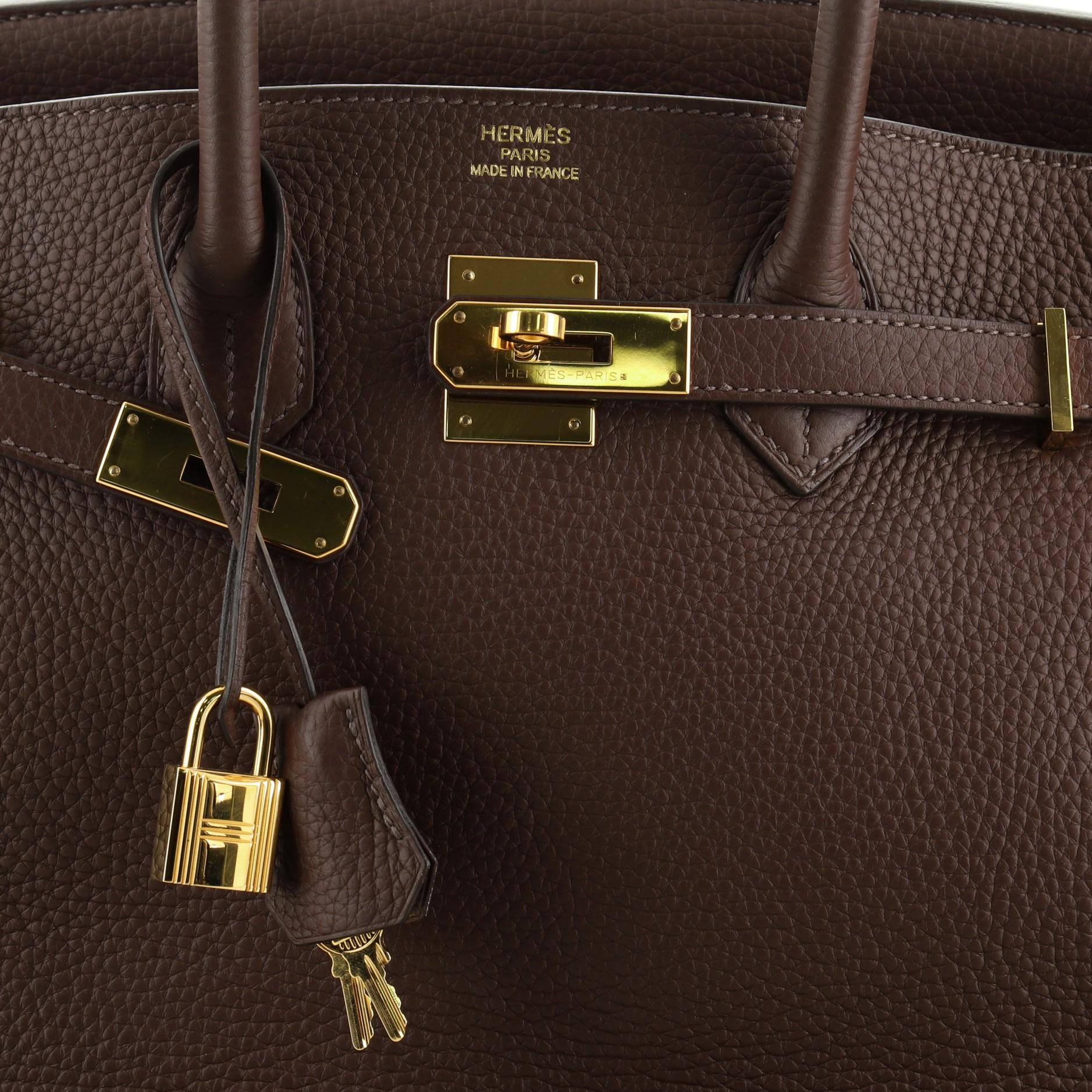 Hermes Birkin Handbag Havane Clemence With Gold Hardware 35  In Good Condition In NY, NY