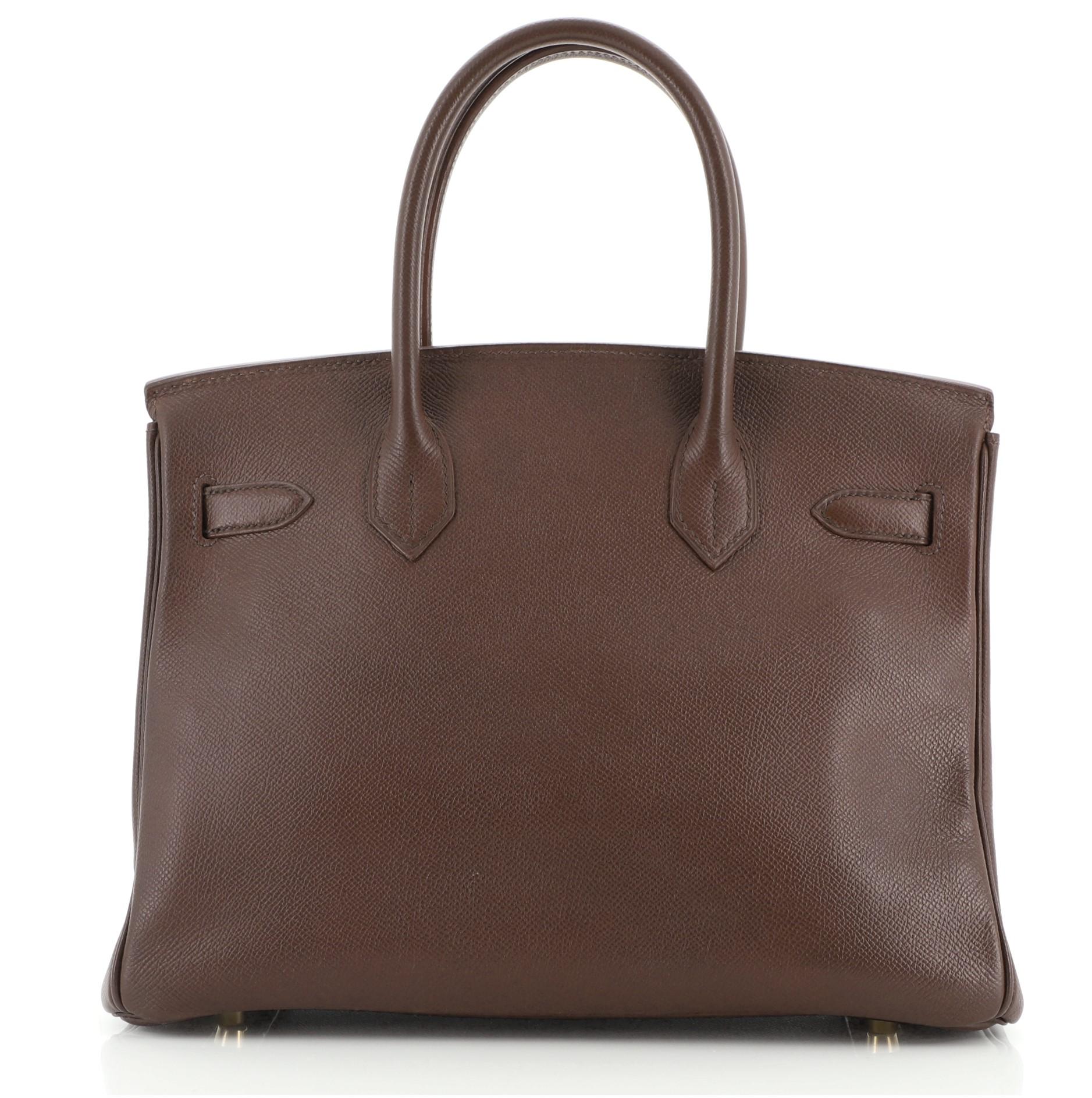 Hermes Birkin Handbag Havane Courchevel with Gold Hardware 30 In Good Condition In NY, NY