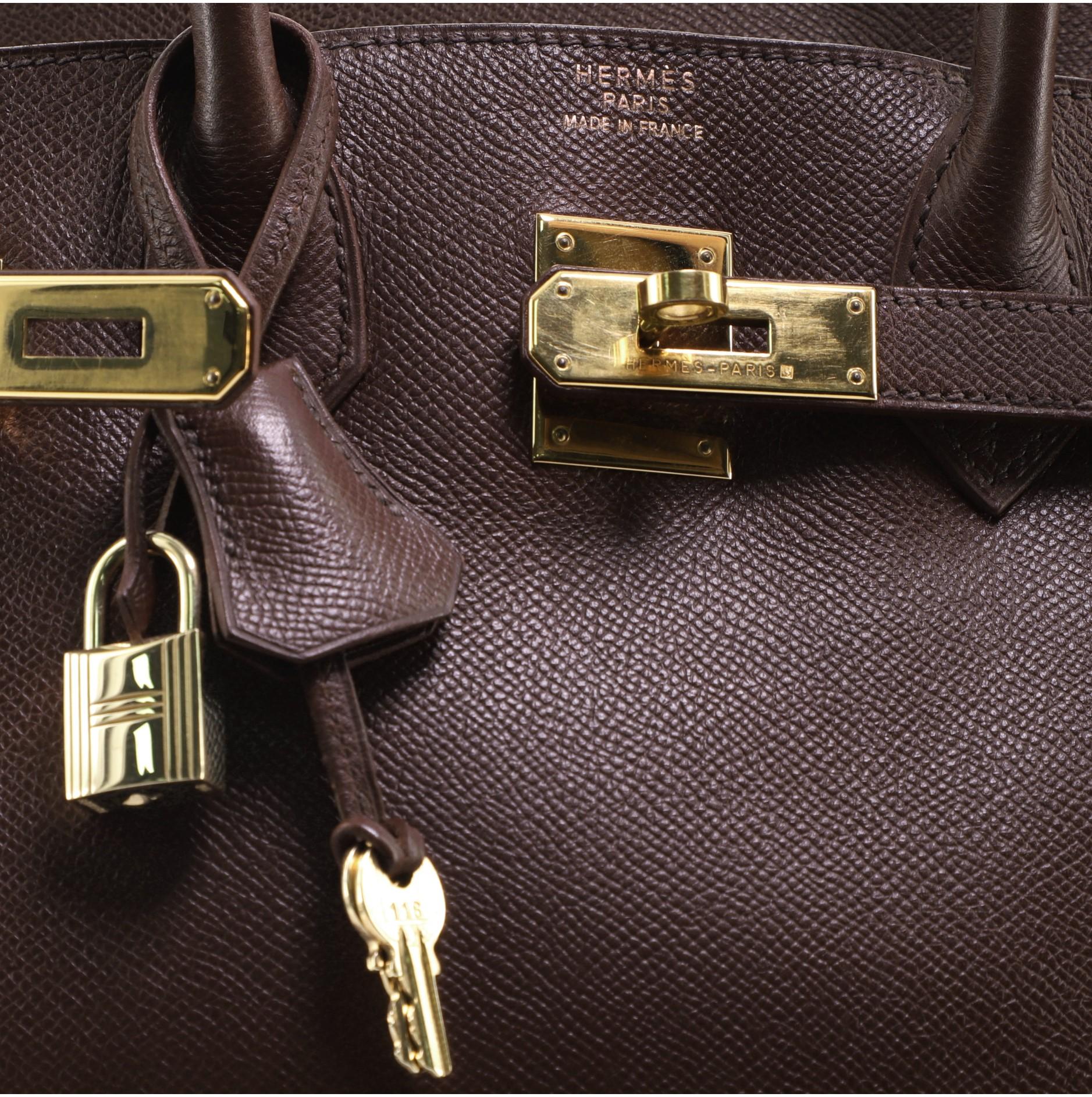 Hermes Birkin Handbag Havane Courchevel with Gold Hardware 30 2