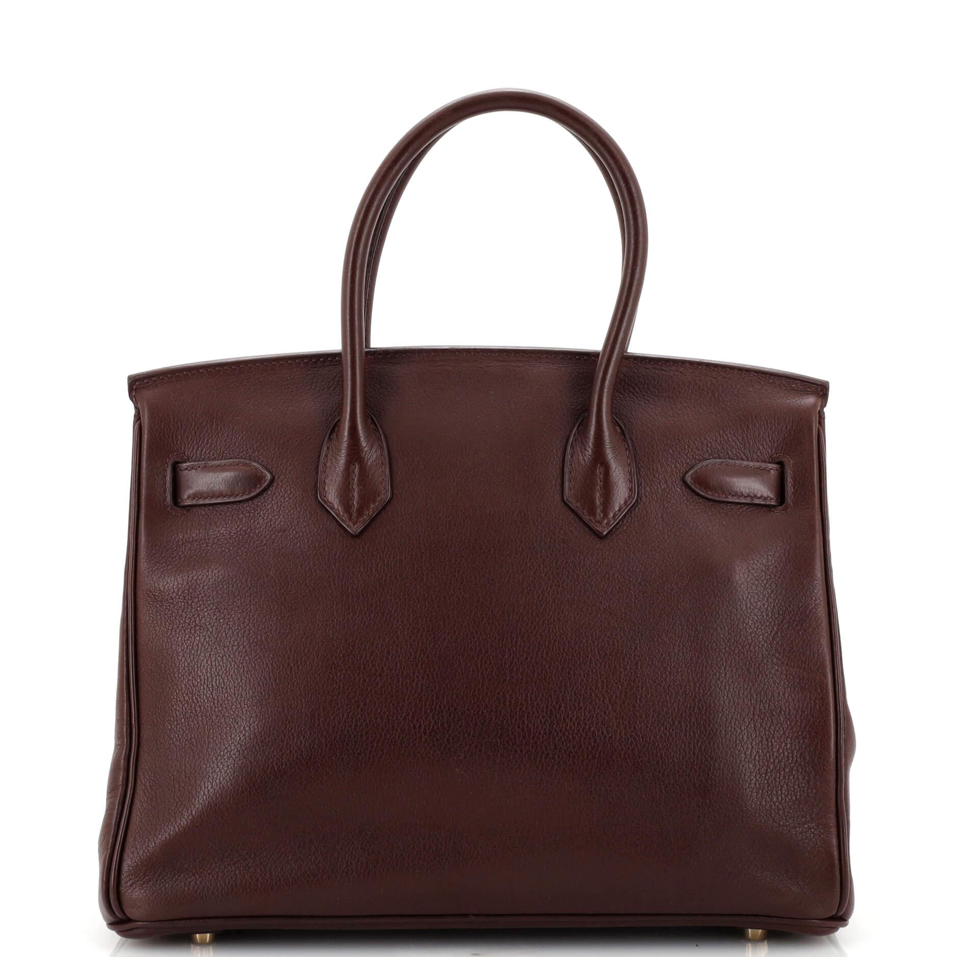 Hermes Birkin Handbag Havane Evergrain with Gold Hardware 30 In Good Condition In NY, NY
