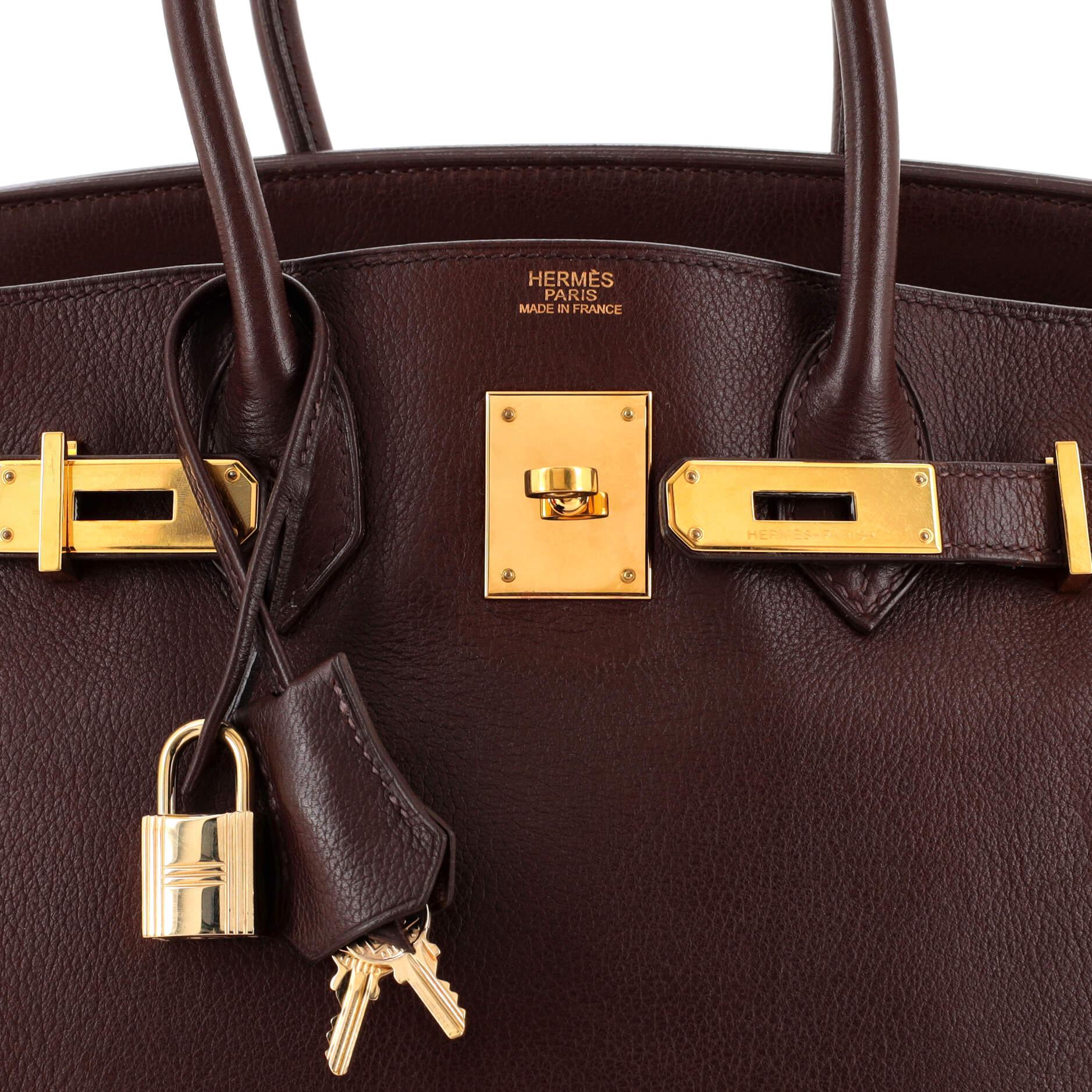 Hermes Birkin Handbag Havane Evergrain with Gold Hardware 30 2