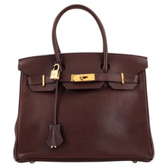 Hermes Birkin Handbag Havane Evergrain with Gold Hardware 30
