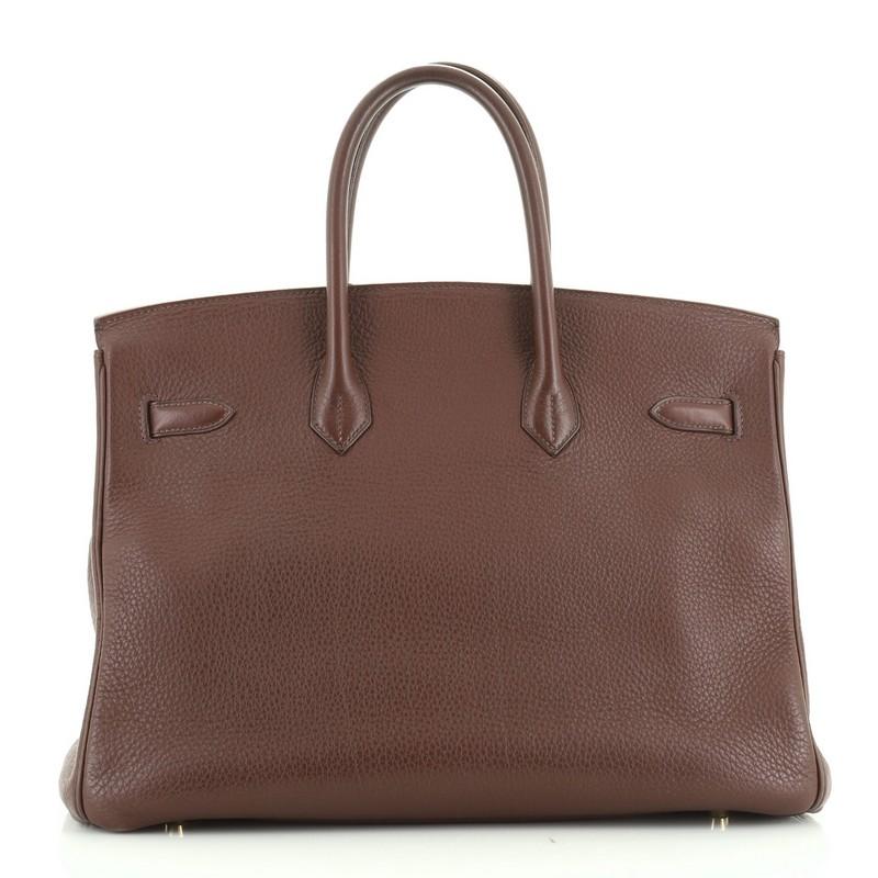 Brown Hermes Birkin Handbag Havane Togo With Gold Hardware 35 