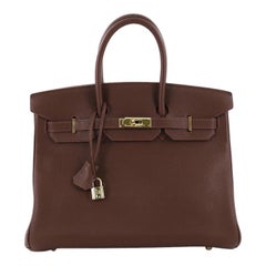 Hermes Birkin Handbag Havane Togo with Gold Hardware 35