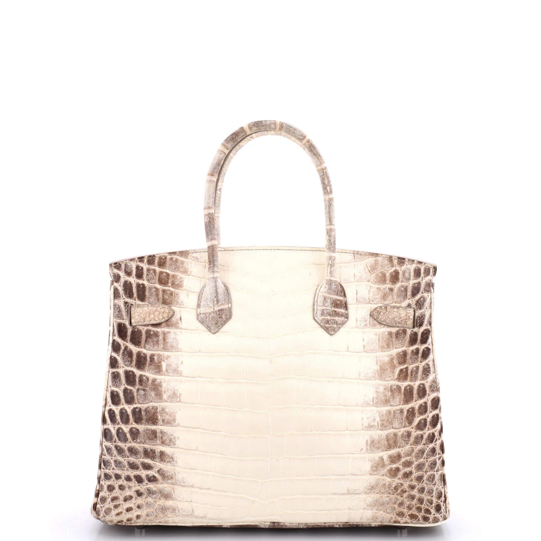 Hermès Birkin Handtasche Himalaya Niloticus Krokodil mit Palladiumbeschlägen 30 für Damen oder Herren