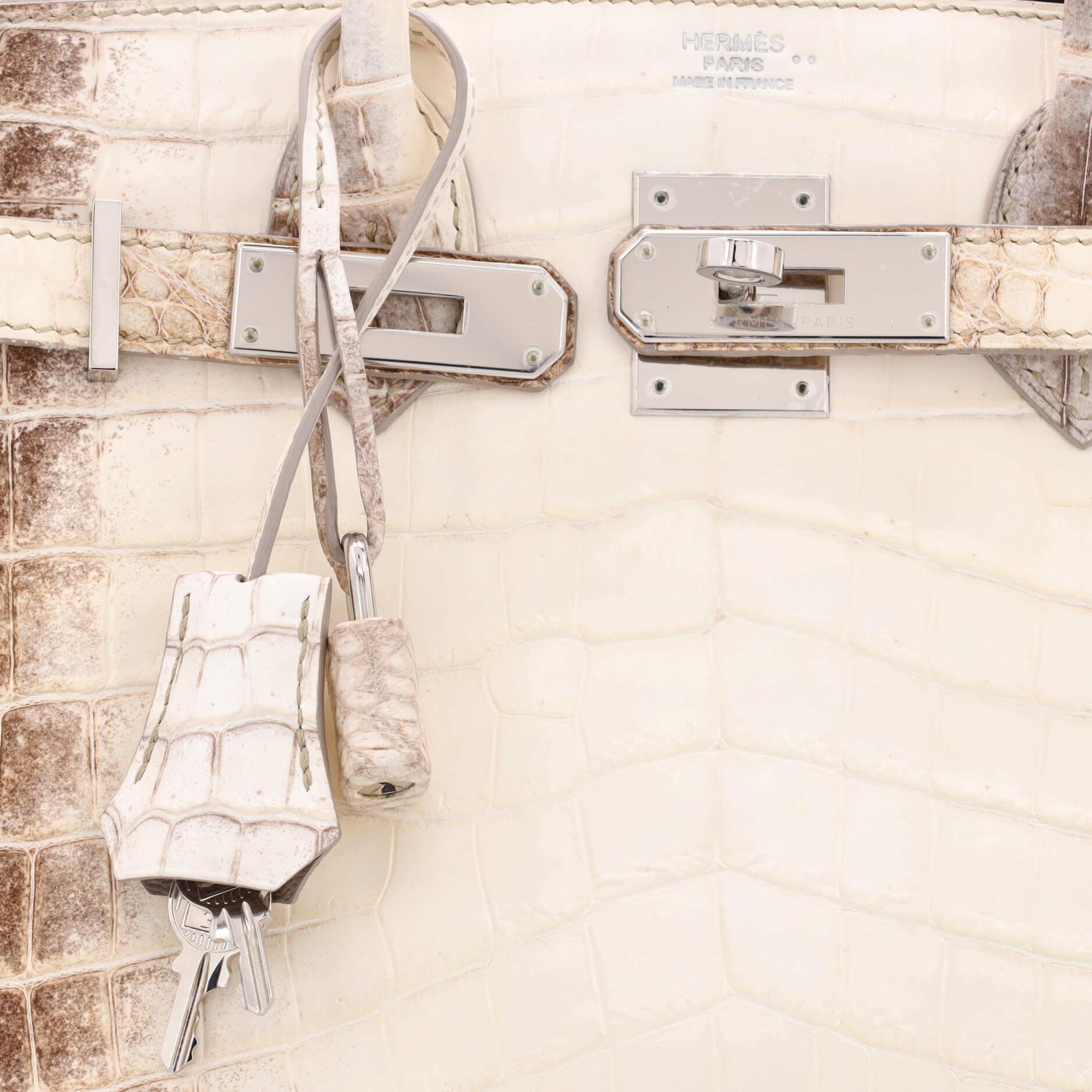 da uomo o donna Hermes Birkin Handbag Himalaya Coccodrillo Nilotico con Hardware Palladio 30