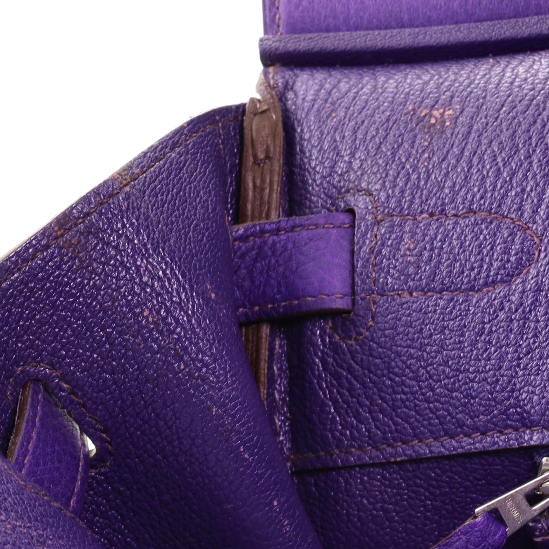 Hermes Birkin Handbag Iris Clemence with Palladium Hardware 40 4