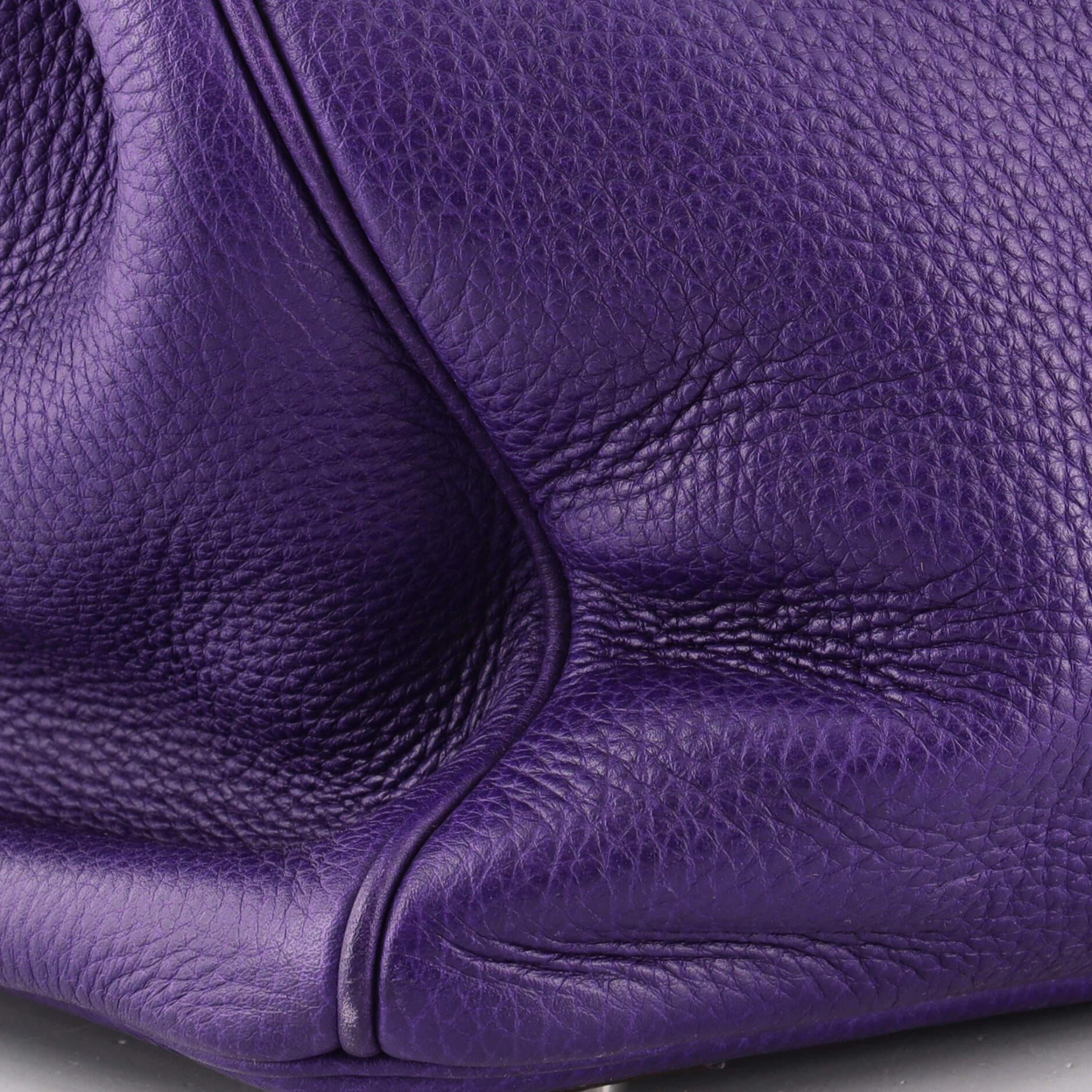 Hermes Birkin Handbag Iris Clemence with Palladium Hardware 40 2