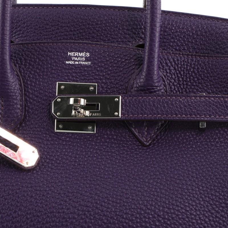 Black Hermes Birkin Handbag Iris Togo with Palladium Hardware 30