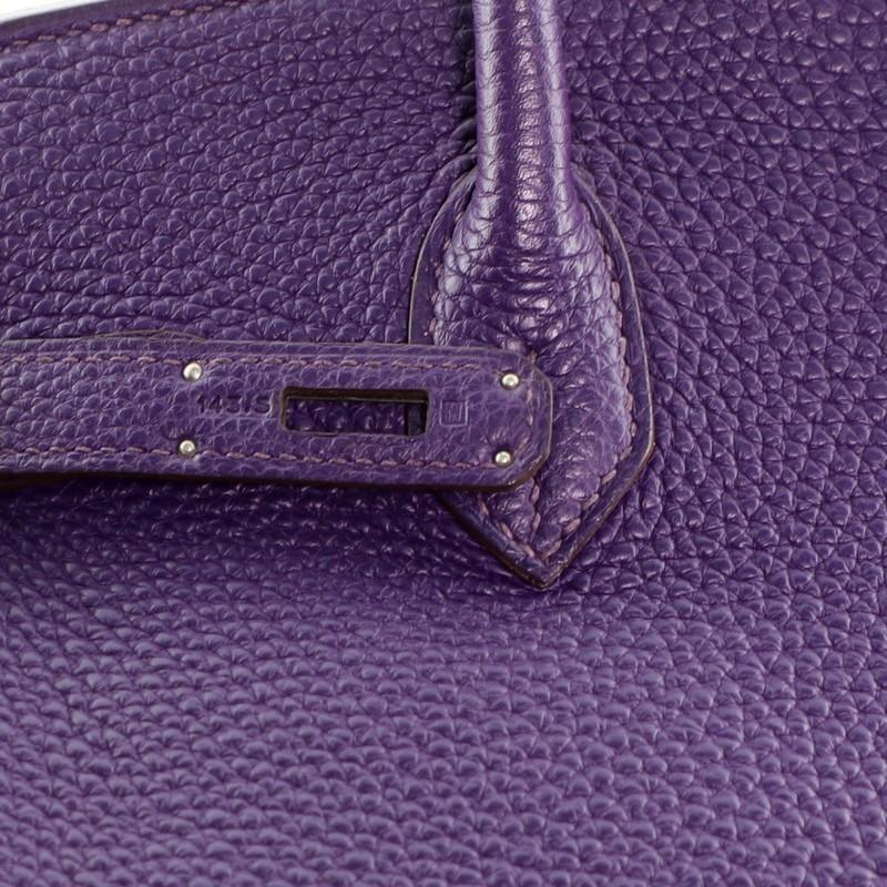 Hermes Birkin Handbag Iris Togo with Palladium Hardware 30 In Good Condition In NY, NY