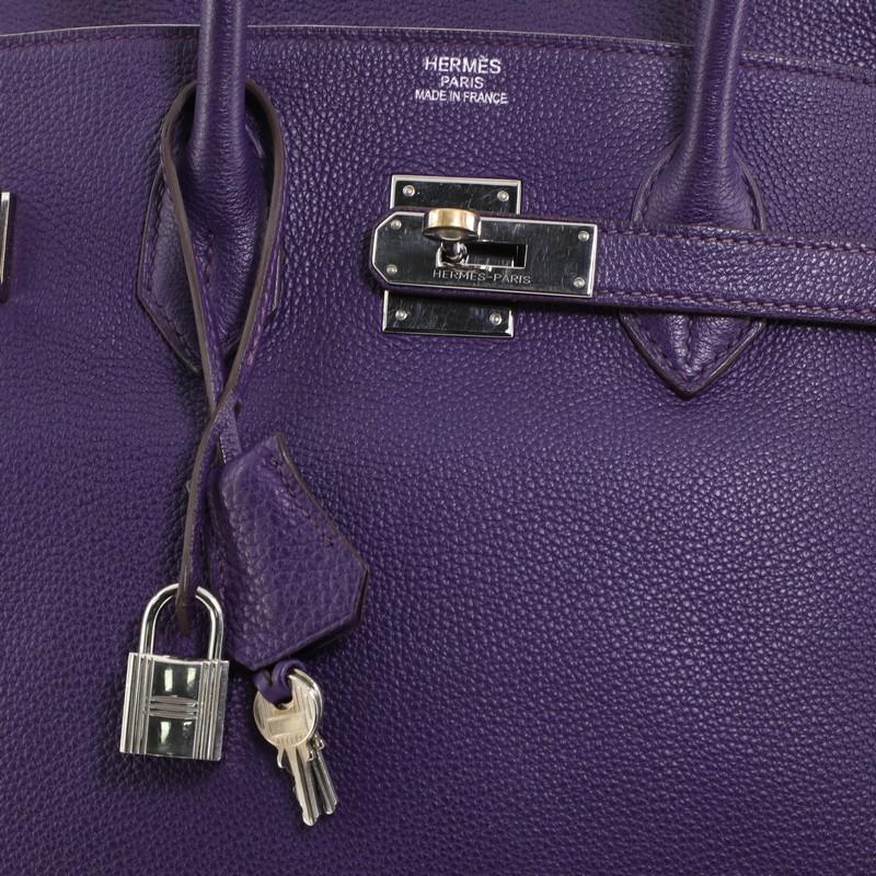 Hermes Birkin Handbag Iris Togo with Palladium Hardware 35 1