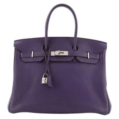 Hermes Birkin Handbag Iris Togo with Palladium Hardware 35