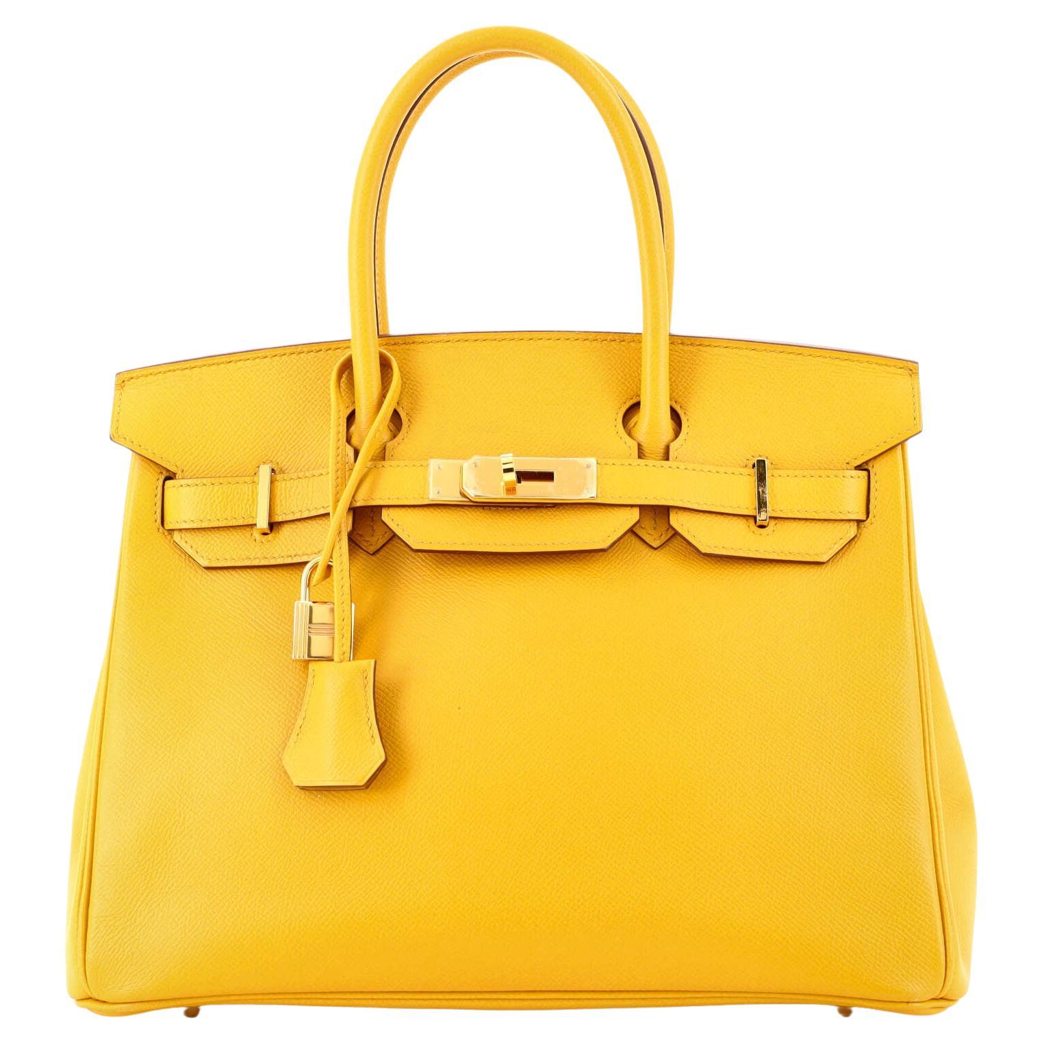 Hermes Birkin Handbag Jaune Ambre Epsom with Gold Hardware 30