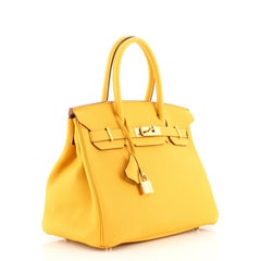 Hermes Birkin Handbag Jaune Ambre Togo With Gold Hardware 30