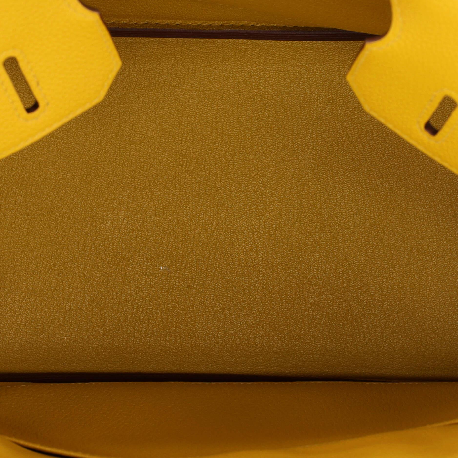 Hermes Birkin Handbag Jaune Ambre Togo with Palladium Hardware 30 For Sale 1