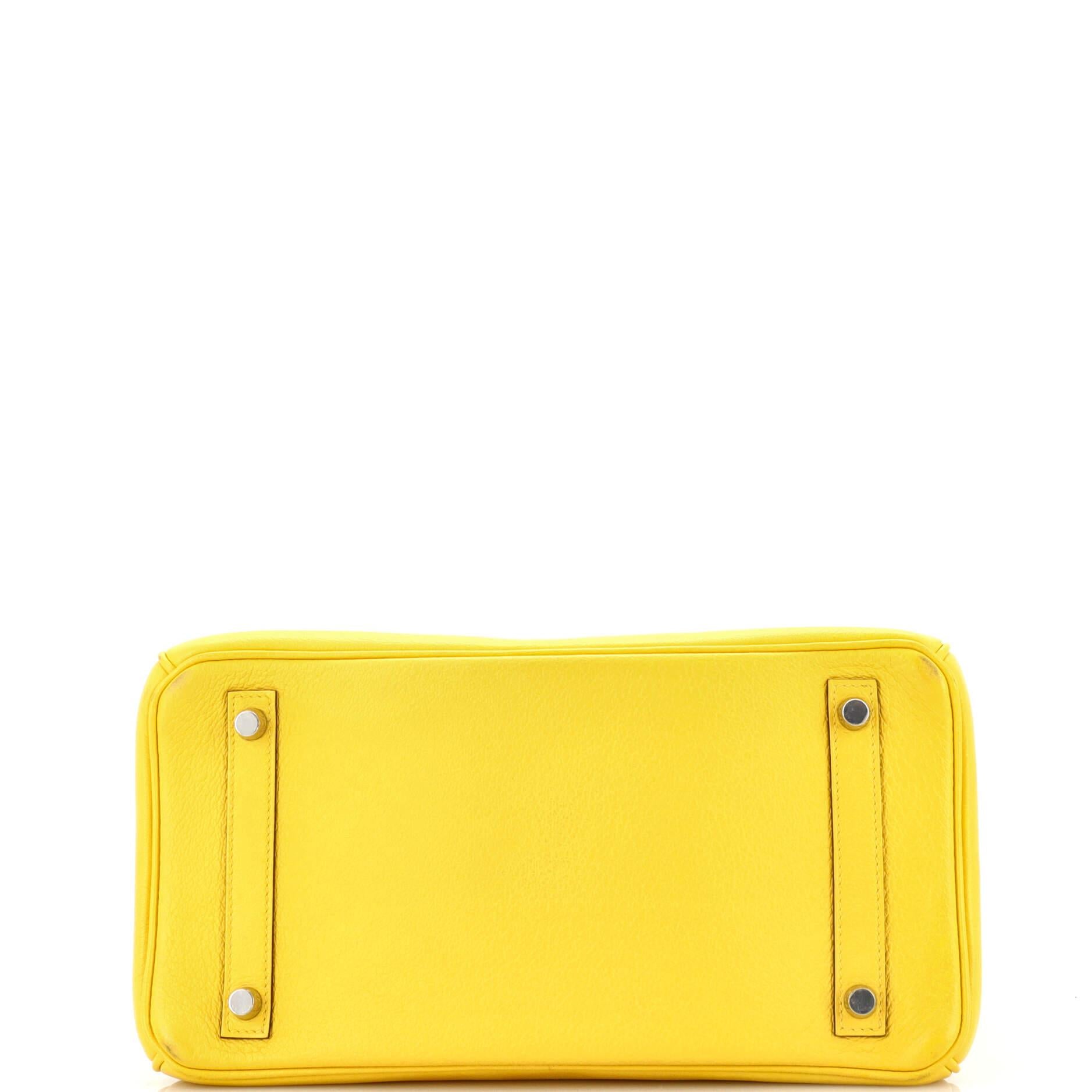 Hermes Birkin Handbag Jaune De Naples Novillo with Palladium Hardware 30 For Sale 1