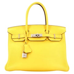 Hermès Soleil Yellow Togo 35cm Birkin Bag with Palladium at 1stDibs