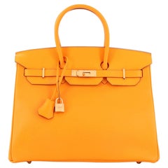 Hermes Birkin Handbag Jaune D'Or Epsom with Gold Hardware 35