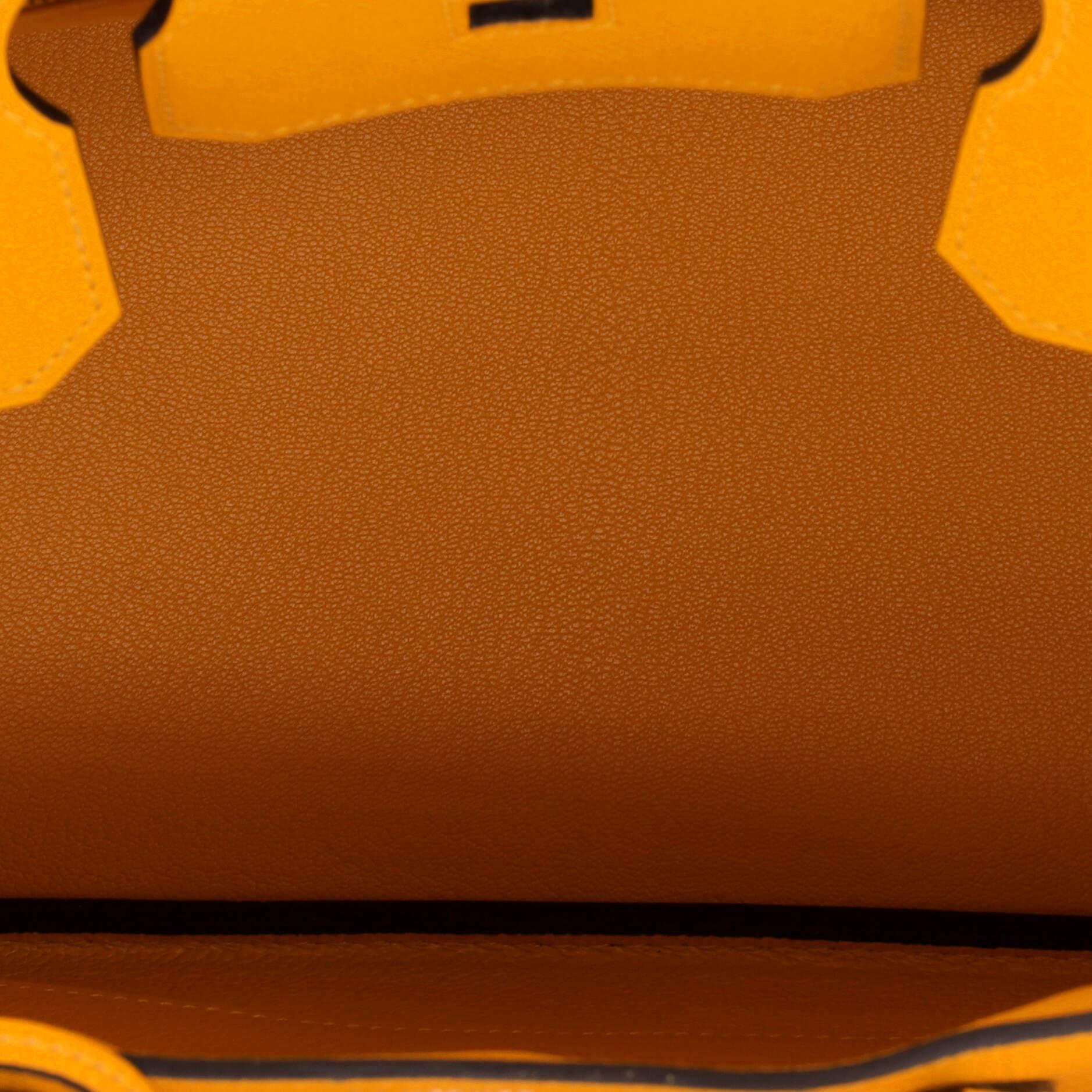 Women's Hermes Birkin Handbag Jaune D'Or Epsom with Palladium Hardware 30 For Sale