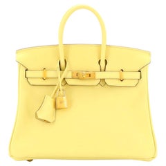 Hermes Birkin Handbag Jaune Poussin Swift with Gold Hardware 25