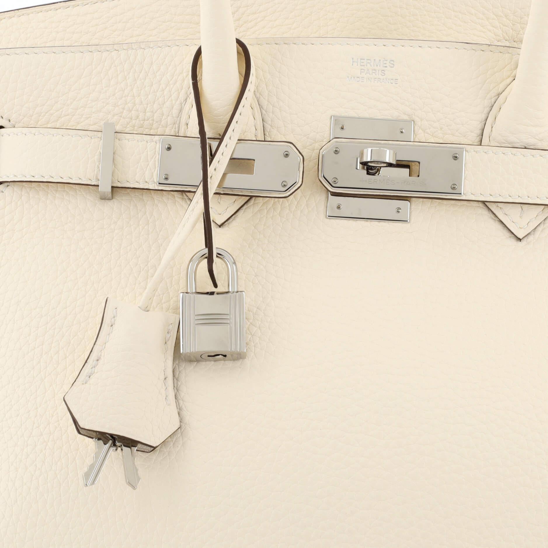 Hermes Birkin Handbag Light Clemence with Palladium Hardware 30 3