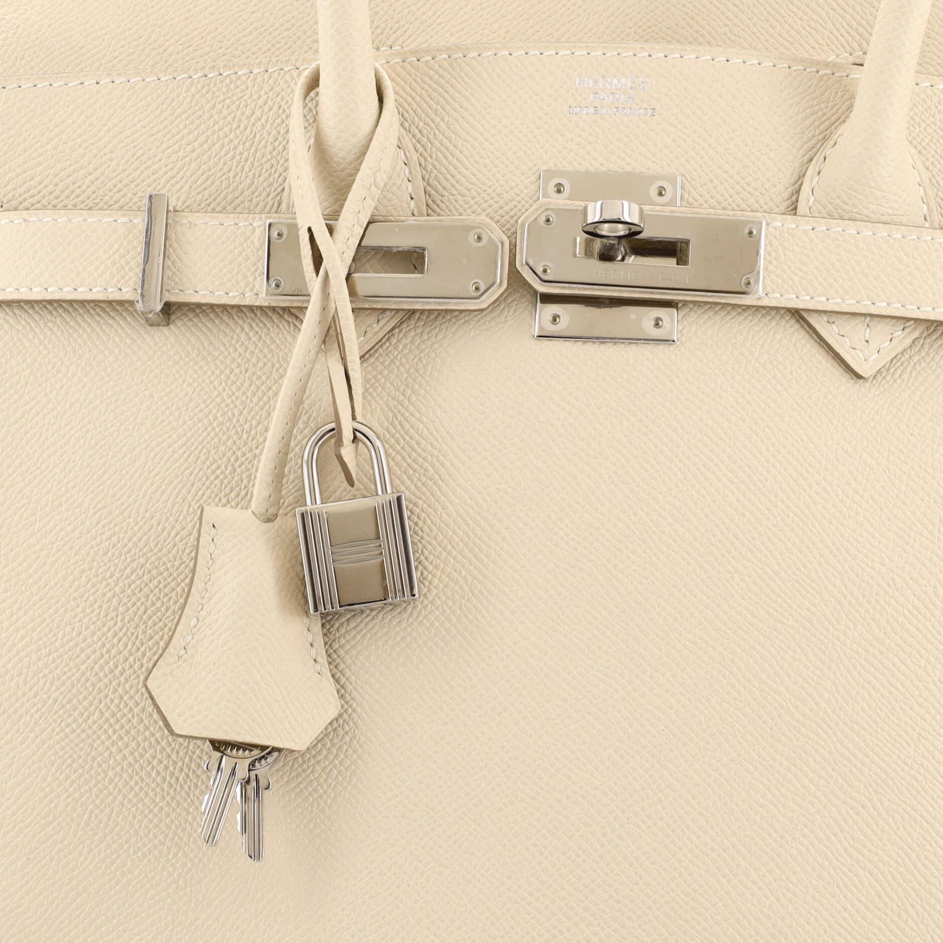 Hermes Birkin Handbag Light Epsom with Palladium Hardware 30 3