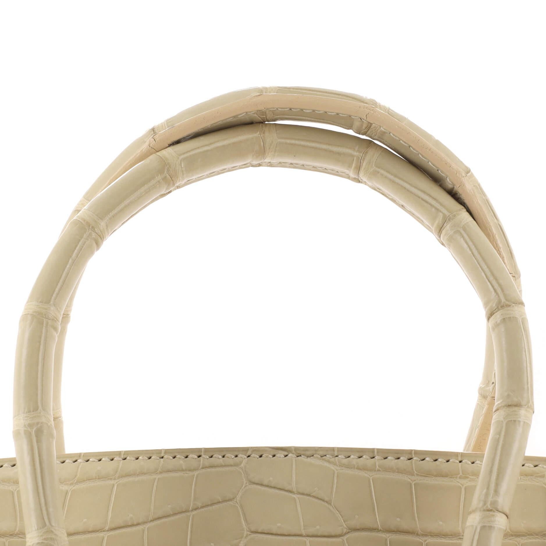 Hermes Birkin Handbag Light Matte Porosus Crocodile With Palladium Hardware 35 5