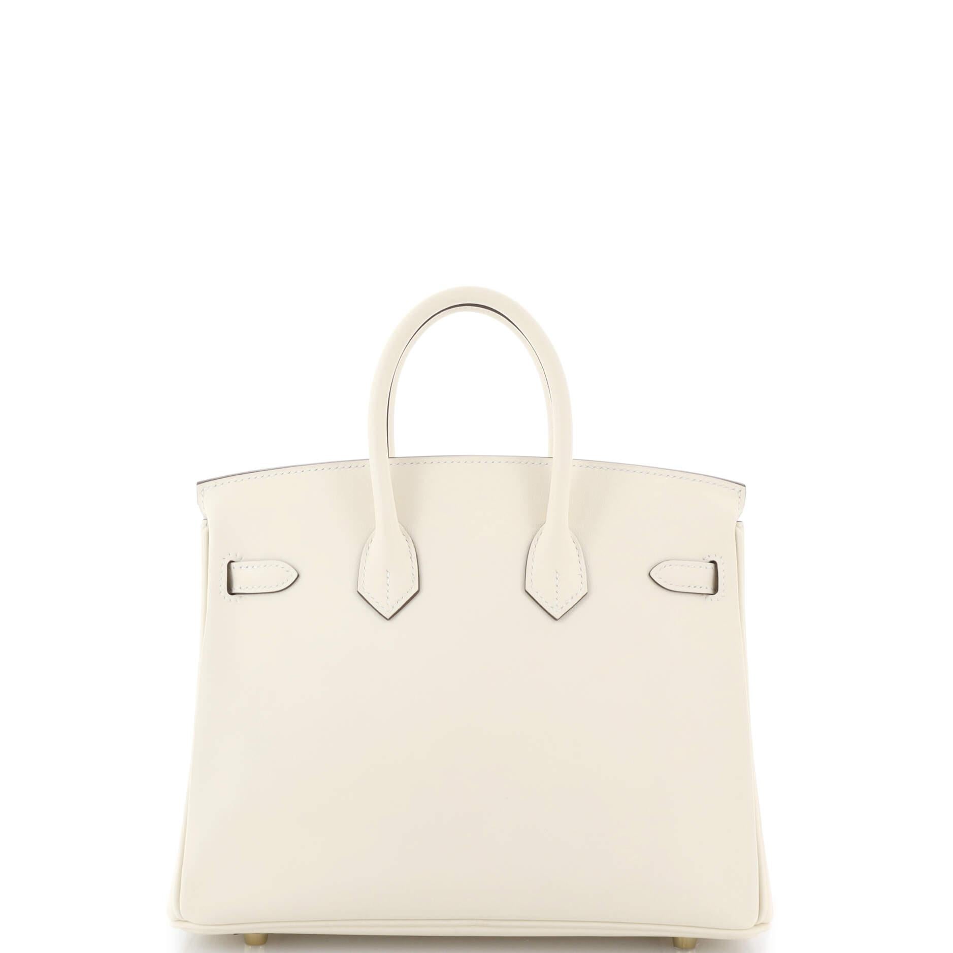 Women's or Men's Hermes Birkin Handbag Light Swift with Gold Hardware 25 For Sale