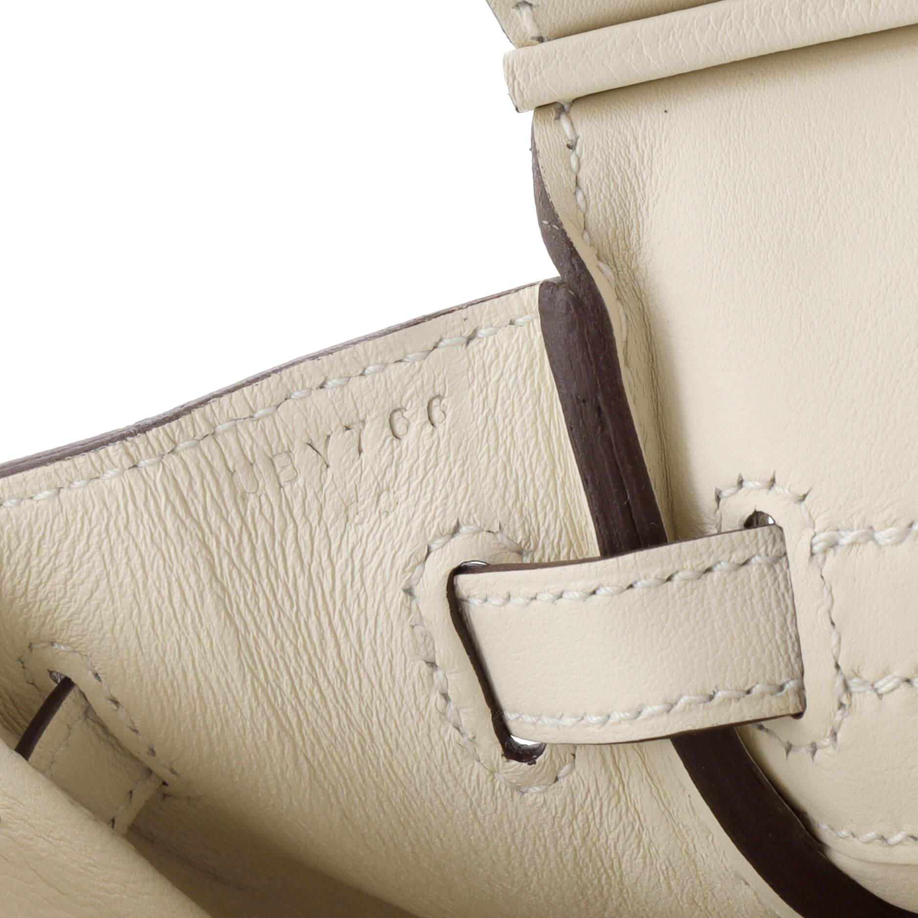 Hermes Birkin Handbag Light Swift with Gold Hardware 25 For Sale 5