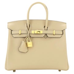 Hermes Birkin Handbag Light Swift with Gold Hardware 25