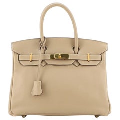 Hermes Birkin Handbag Light Swift with Gold Hardware 30