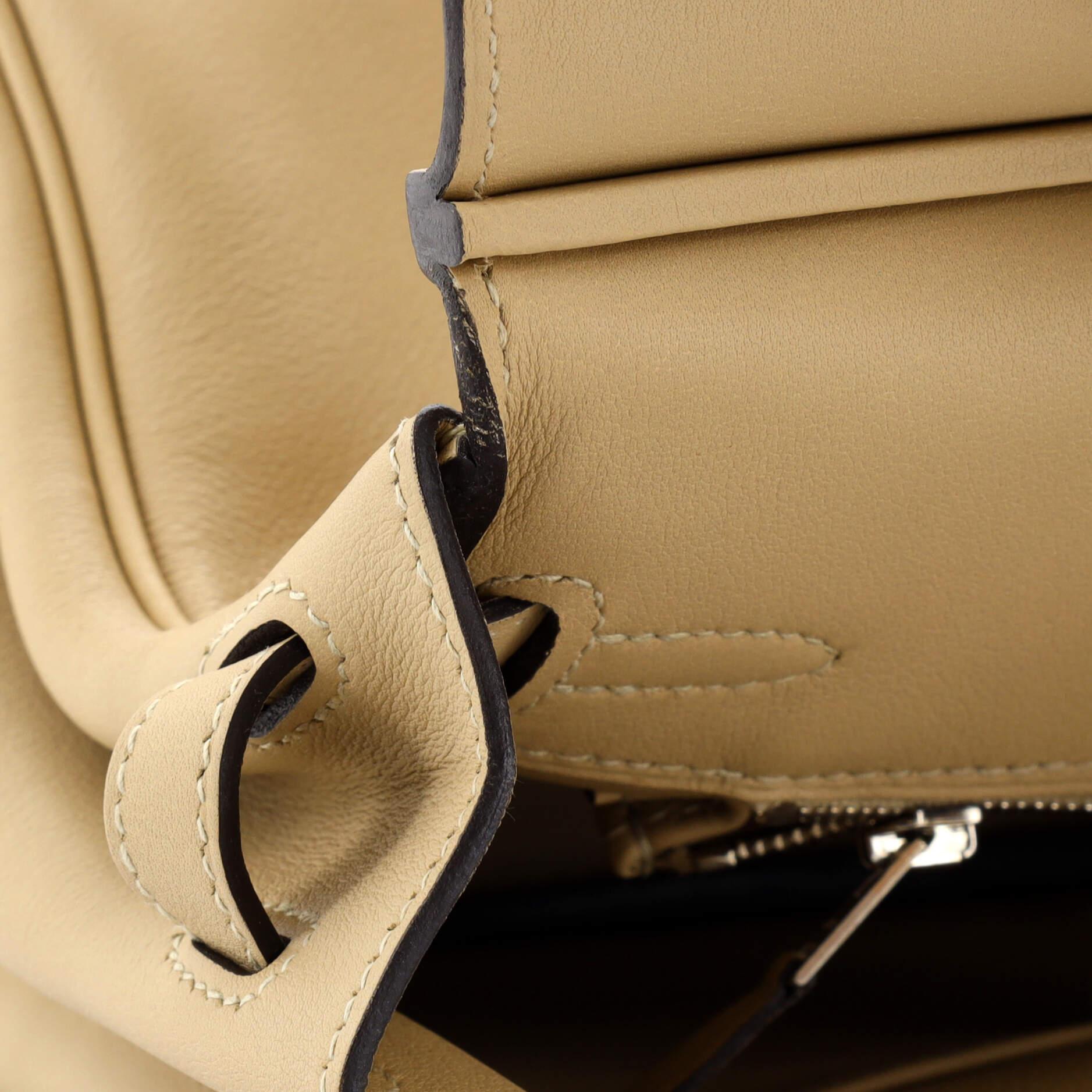 Hermes Birkin Handbag Light Swift with Palladium Hardware 25 For Sale 6