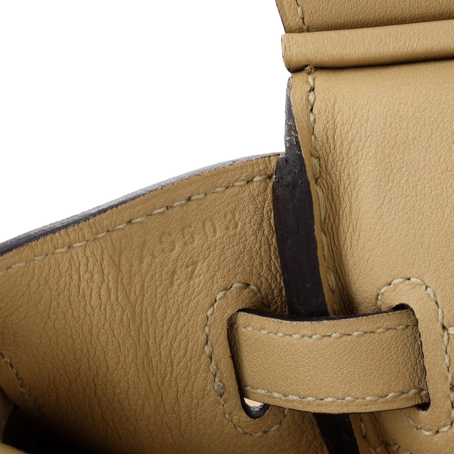 Hermes Birkin Handbag Light Swift with Palladium Hardware 25 For Sale 7