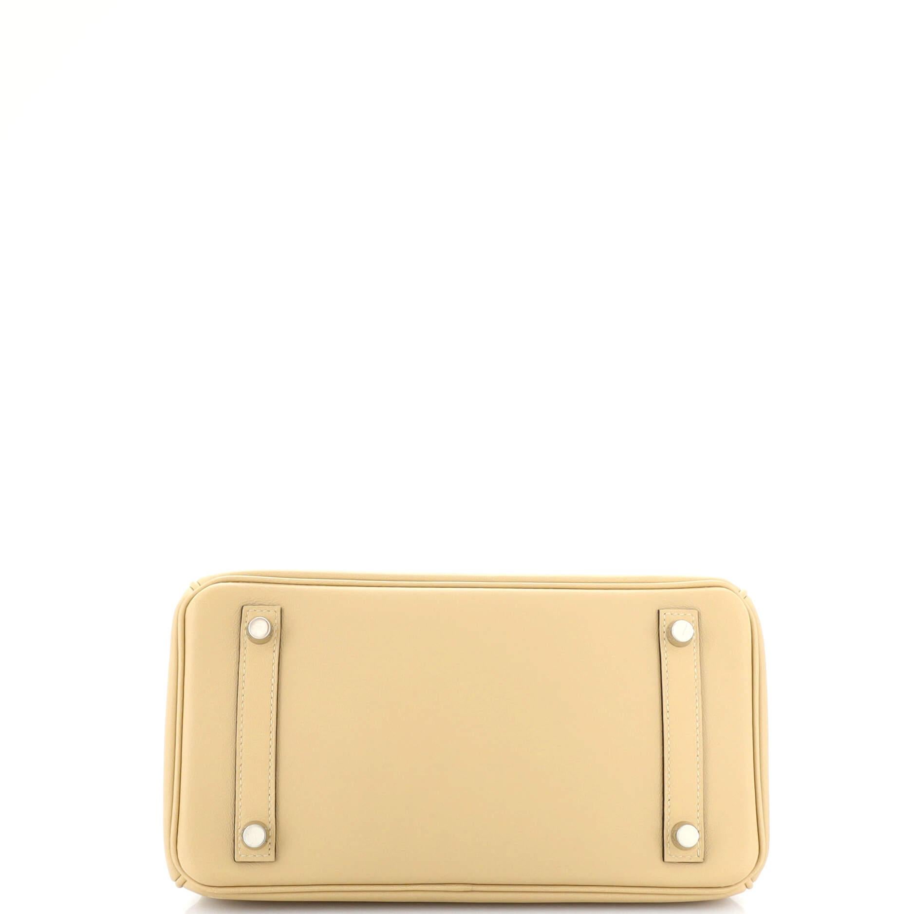 Hermes Birkin Handbag Light Swift with Palladium Hardware 25 For Sale 1