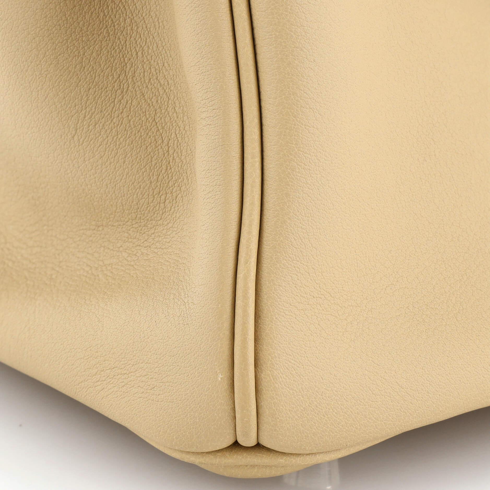 Hermes Birkin Handbag Light Swift with Palladium Hardware 25 For Sale 4