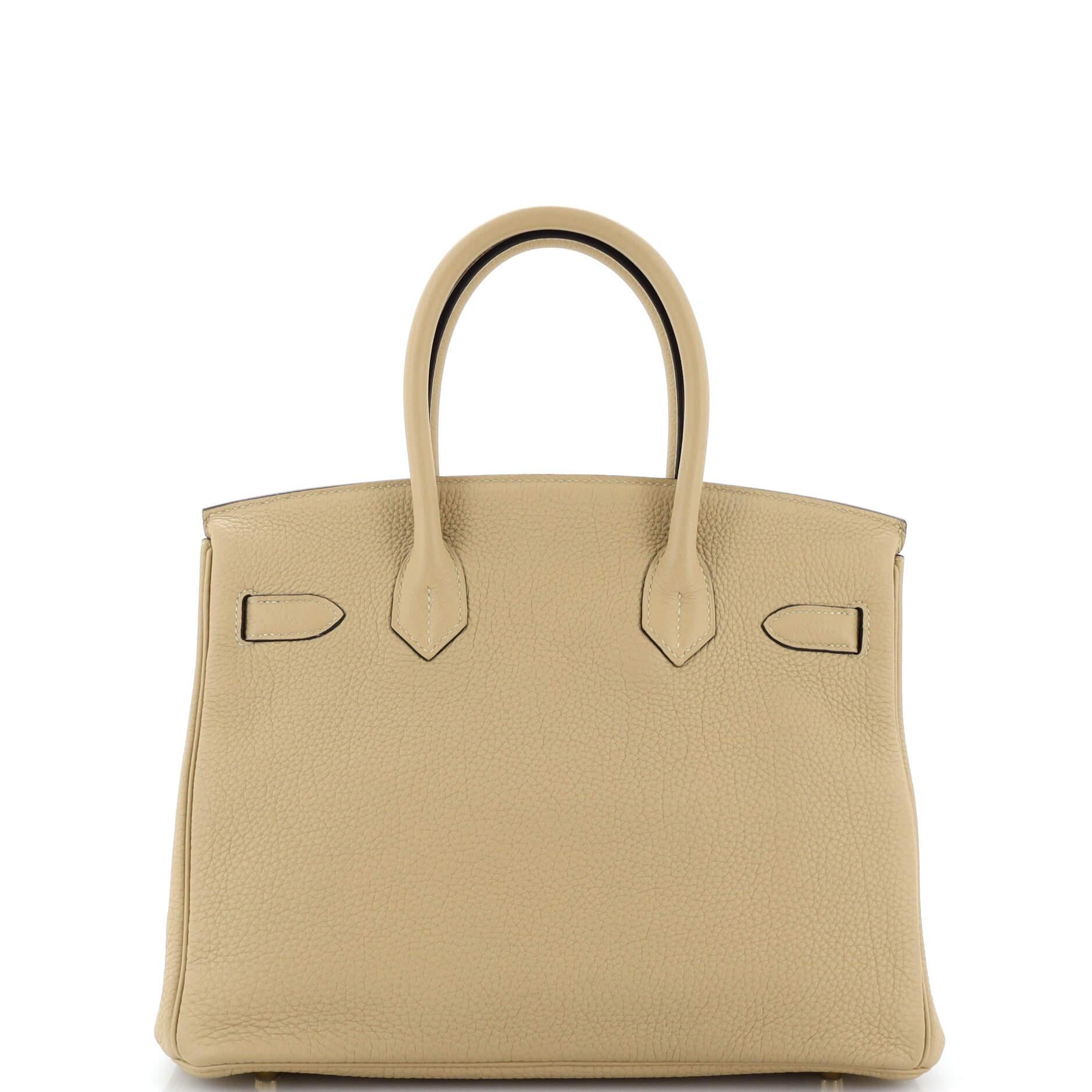 Hermes Birkin Handbag Light Togo with Gold Hardware 30 In Good Condition For Sale In NY, NY