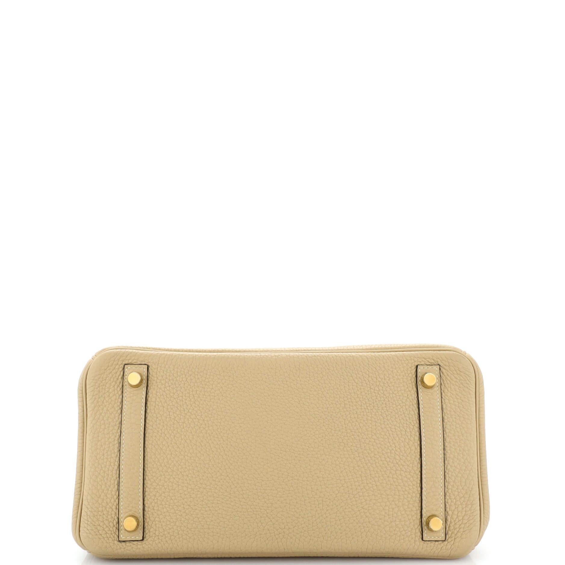 Women's Hermes Birkin Handbag Light Togo with Gold Hardware 30 For Sale