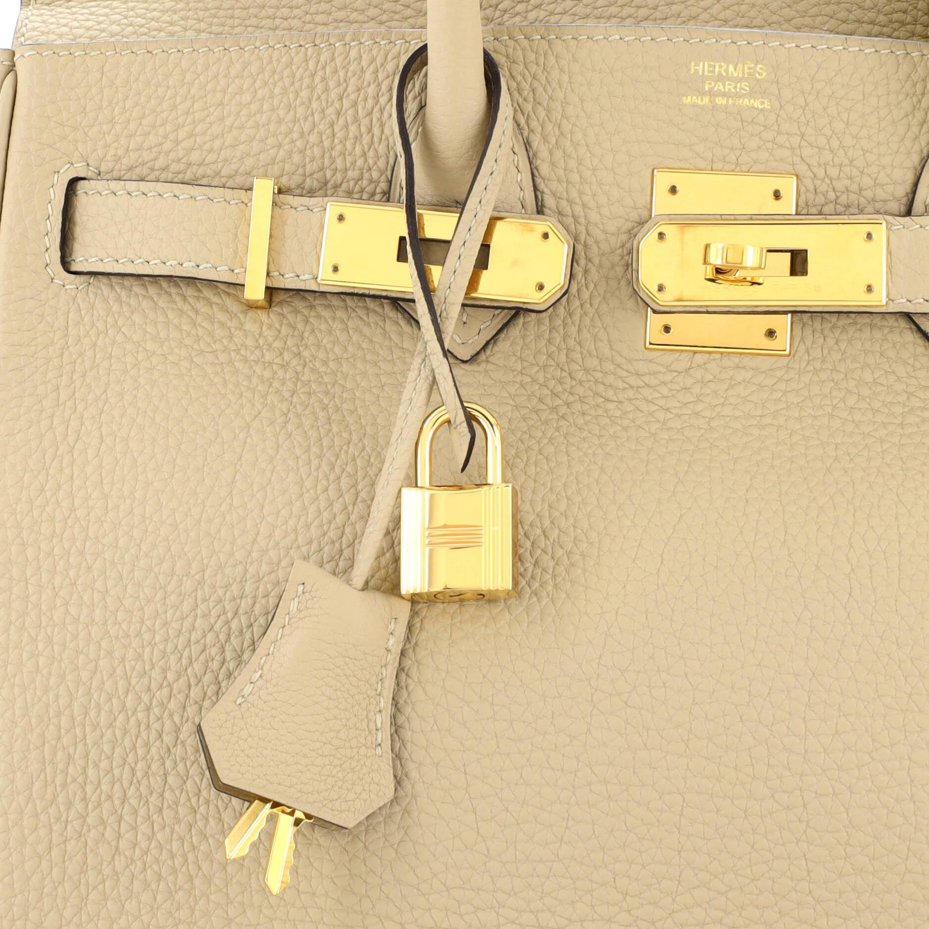 Hermes Birkin Handbag Light Togo with Gold Hardware 30 3