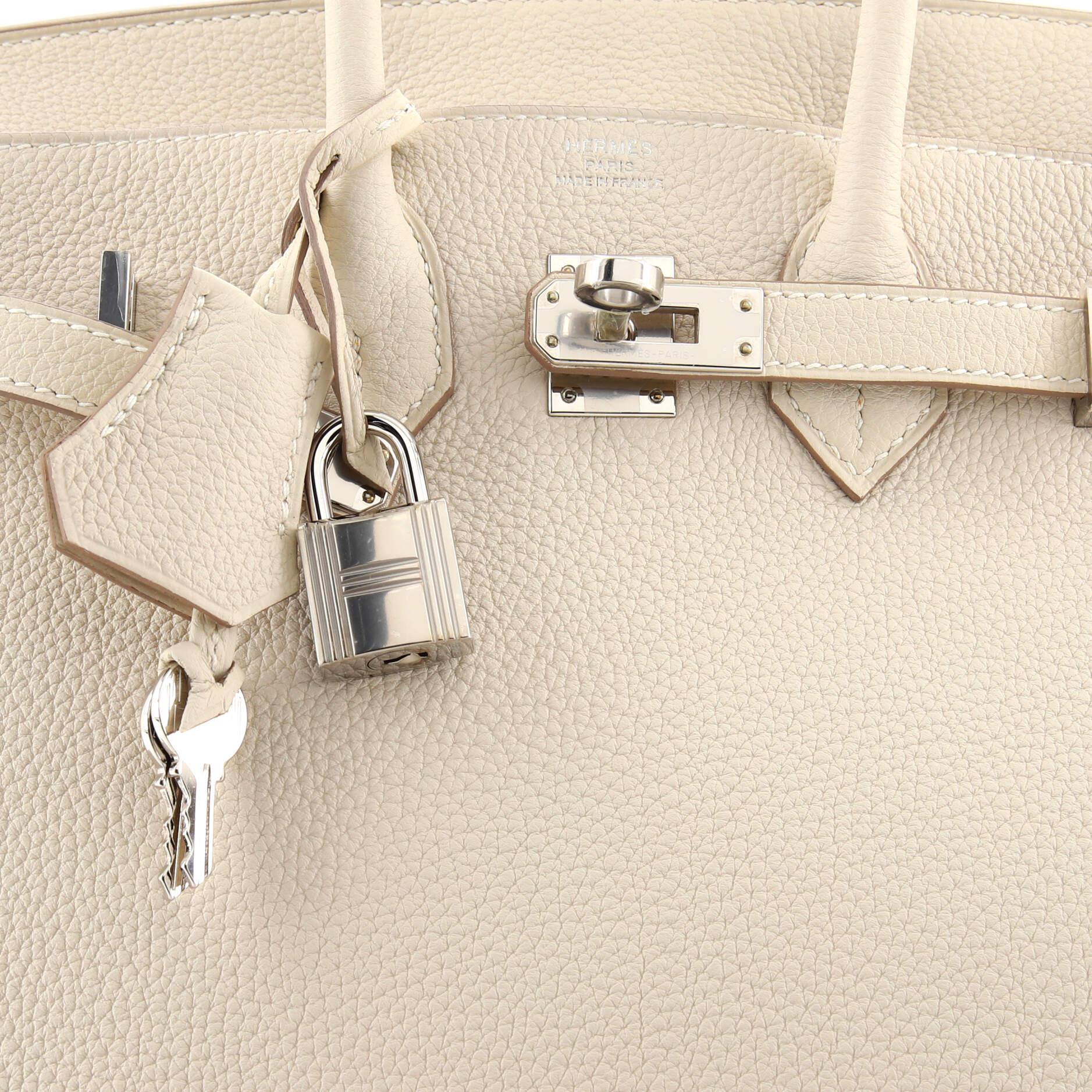 Hermes Birkin Handbag Light Togo with Palladium Hardware 25 3